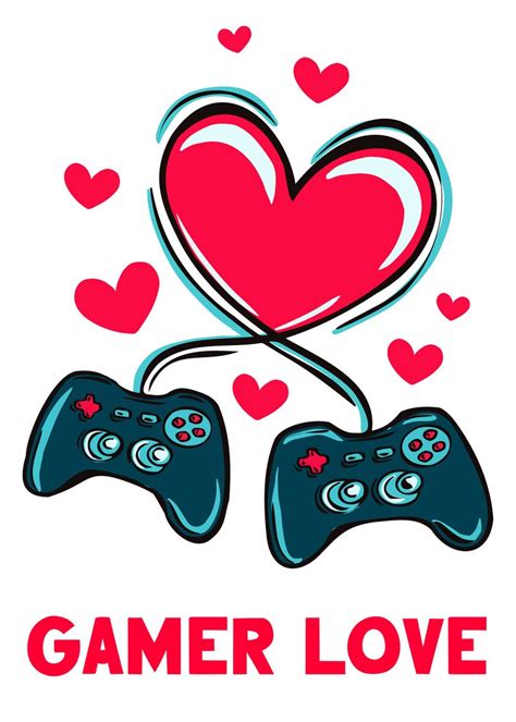 Gamer Love Heart Poster Picture Metal Print Paint By Max Ronn
