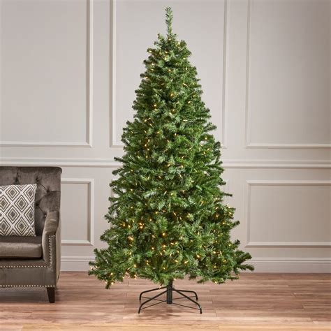 7 Foot Noble Fir Pre Lit Clear Led Hinged Artificial Christmas Tree