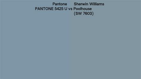Pantone 5425 U Vs Sherwin Williams Poolhouse SW 7603 Side By Side