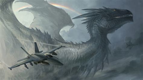Fantasy Dragon Is Flying Near Flight Hd Dreamy Wallpapers Hd