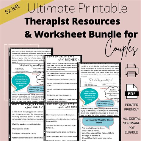Couples Therapy Worksheet Bundle Pdf Therapybypro Worksheets Library