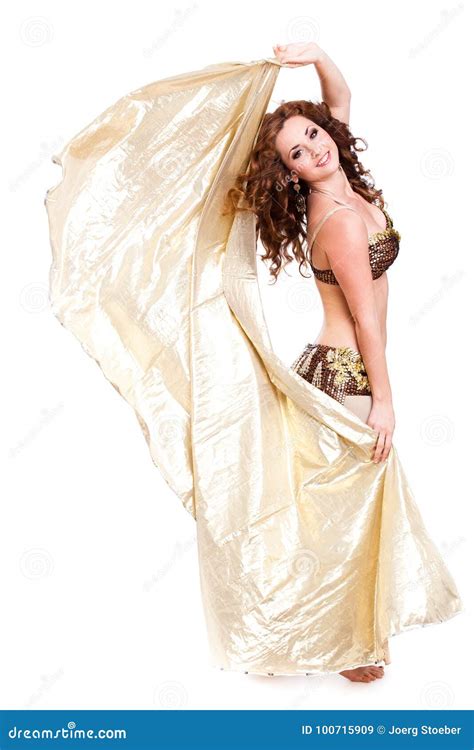 Attractive Bellydancer On White Background Stock Image Image Of Body Charming