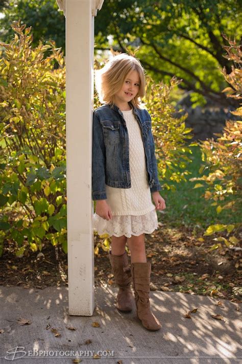 Childrens Outdoor Autumn Portraits Stella Leather Jacket Girl