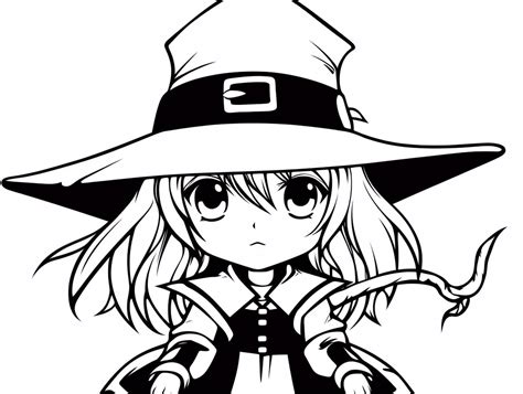 Fantasy Anime Witch Coloring Coloring Page