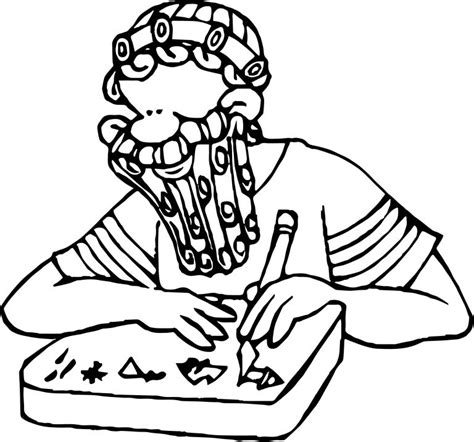 Ancient Egypt Man Drawing Symbol Coloring Page | Wecoloringpage.com