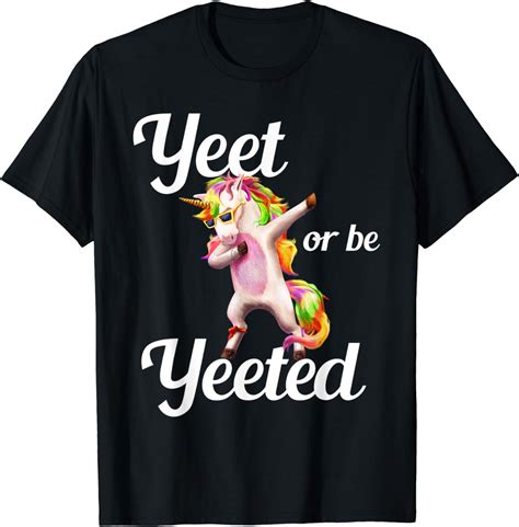 Yeet Or Be Yeeted Mythical Dabbing Unicorn Kids T Shirt