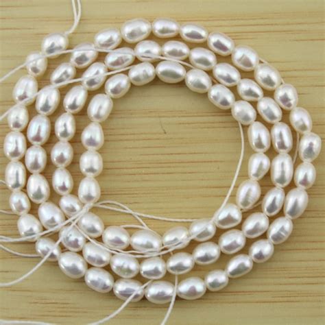 3 4mm Natural Freshwater Pearl Beadswhite Rice Pearl Etsy