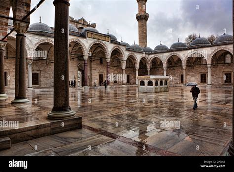 Courtyard Of The Suleymaniye Mosque Istanbul Turkey Stock Photo Alamy