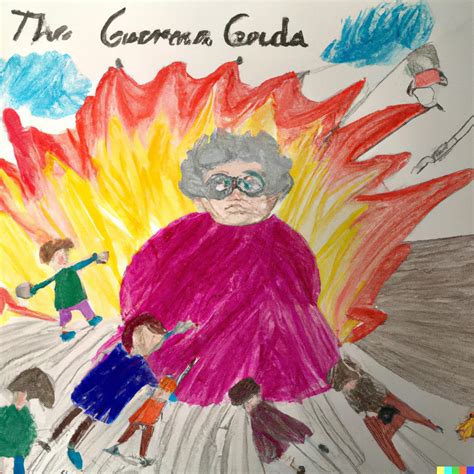 Jonny × Dall·e 2 An 8 Year Old Crayon Drawing Of “the Grandma