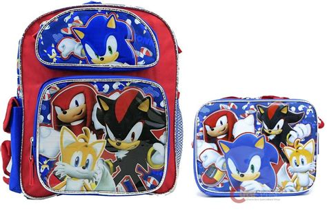 Sonic The Hedgehog 12 Backpack With Lunch Bag Set