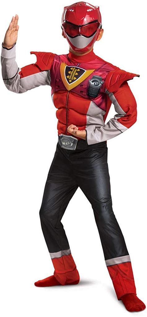 Power Rangers Red Ranger Beast Morpher Muscle Costume Boy