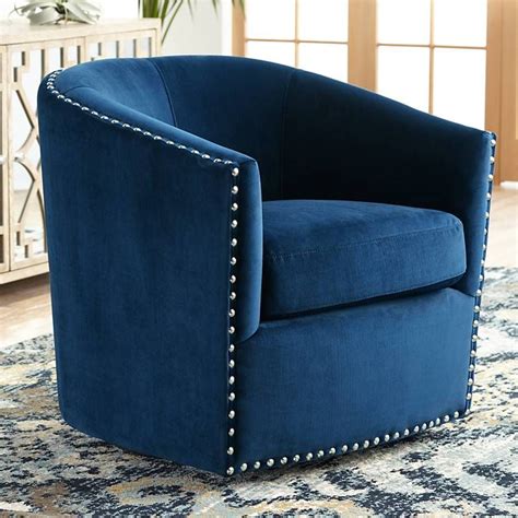 Hello, we are selling décor chairs in good condition. Fullerton Navy Blue Swivel Accent Chair - #58W22 | Lamps ...