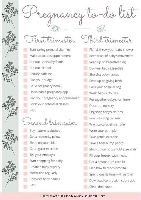 Preparing For Baby Ultimate Pregnancy To Do List Baby Advice Baby