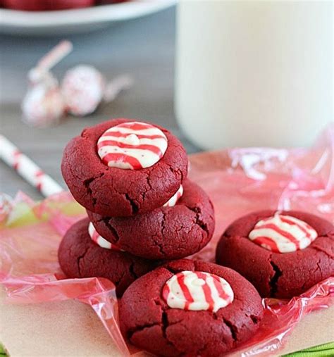 Red Velvet Peppermint Thumbprint Cookies Nicholas Brennan