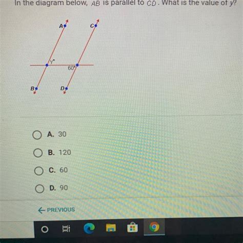 in the diagram below ab is parallel to cd what is the value of y