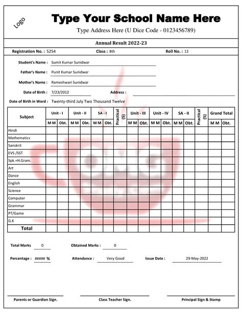 Complete Marksheet Management System In Excel For School