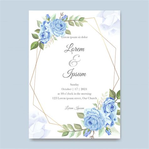 Maybe you would like to learn more about one of these? Wedding card template with floral vector | Premium Vector