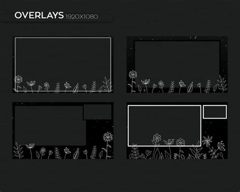 Black And White Plants Stream Twitch Overlay Premade Simple Etsy
