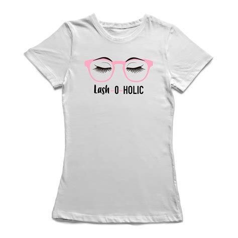 Cool And Cute Eyelashes Lash O Holic Quote Womens T Shirt In T Shirts