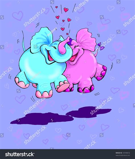 Happy Jumping Elephants In Love Stock Photo 10749616 Shutterstock