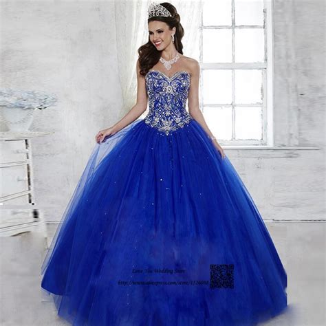 Vestidos De 15 Anos Debutante Azul Real Vestido De Baile Barato