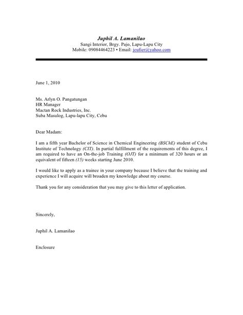 Very few people know how to write a good job application letter. Example application letter for hrm students - South ...