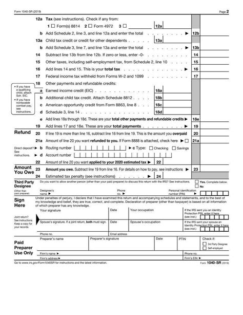 The New 2019 Form 1040 Sr Us Tax Return For Seniors Generally Mirrors