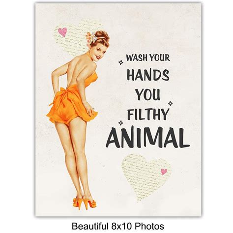 Buy Pinup Girl Vintage Bathroom Wall Decor Pin Up Wall Art Funny Bathroom Quotes Wash Your