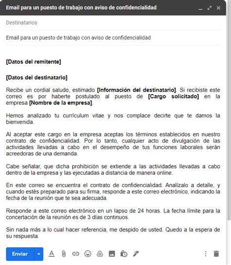 1 Ejemplo De Email Con Aviso De Confidencialidad Descargar Word