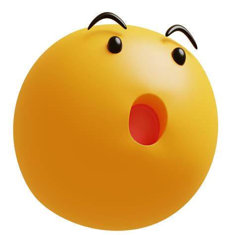 yellow face wow emoji surprised shocked emoticon 3d render illustration 22538032 png