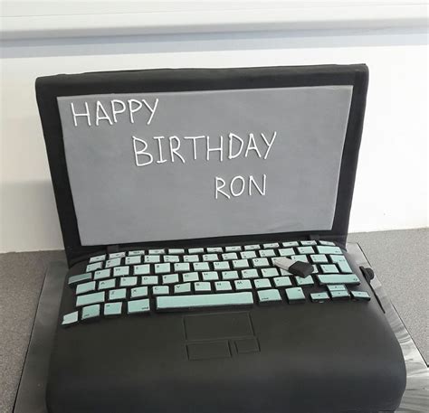 Birthday cake design for men:husband cake:cake decorating ideas. Putty Cakes on Twitter: "A laptop cake made this weekend #Laptop #cake #computer #HP #Dell # ...