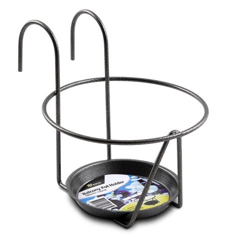 So i made some hooks out of a coat hanger. Whites Outdoor Round Deluxe Balcony Pot Holder | Bunnings ...