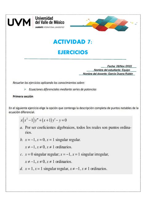 A7 Ecu Dir Ser Ejercicios De La Actividad 7 En Blackboard