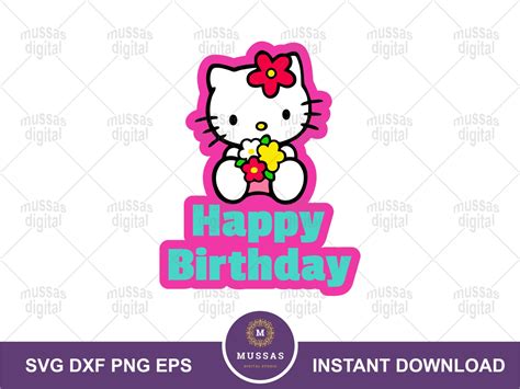 Happy Birthday Hello Kitty Svg Clipart Vectorency