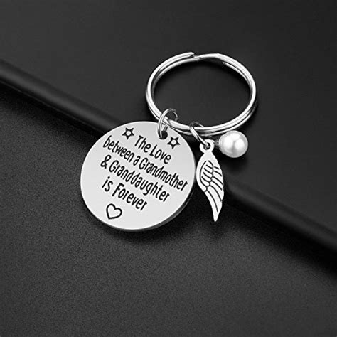 Grandma T From Granddaughter Stainless Steel Grandmother Keychain