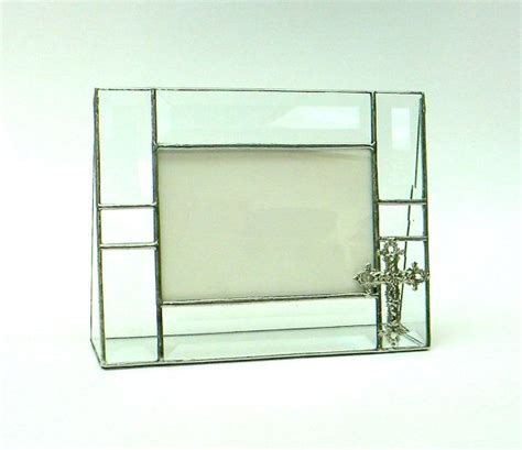 clear bevel stained glass picture frame with by shopworksofglass glass picture frames glass