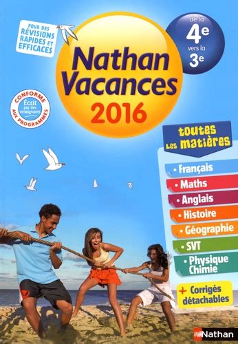 Nathan Vacances De La 4e Vers La 3e De Dominik Manns Livre Decitre