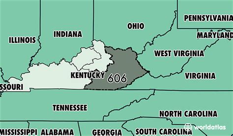 Where Is Area Code 606 Map Of Area Code 606 London Ky Area Code