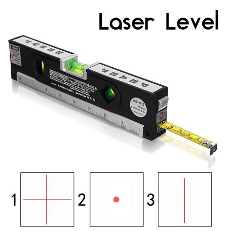 Level Laser 3 Line Modes Aluminium Alloy Measuring Tape Spirit