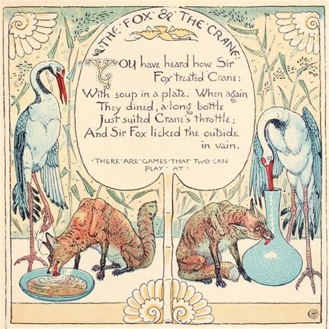 Aesops Fables The Fox And The Stork Walter Crane Art And Craft