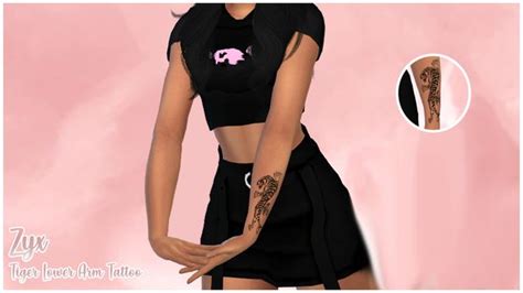 Tiger Lower Arm Tattoo Zyx Sims 4 Tattoos Sims 4 Cc Eyes Sims 4