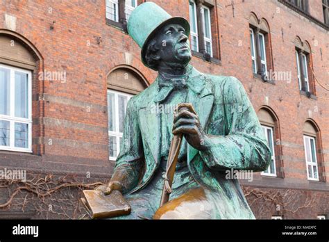 Bronze Statue Of Fairytale Author Hans Christian Andersen Outside City