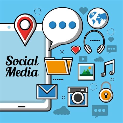 Medios De Comunicación Social Vector Premium