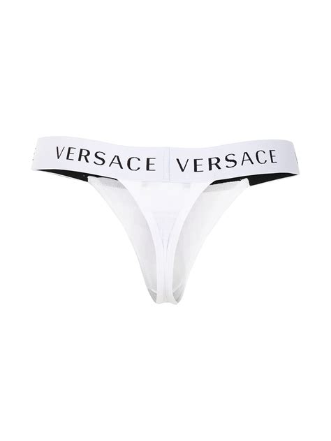 Versace Logo Waistband Thong Farfetch