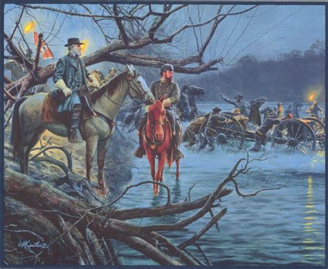 Details About Mort Kunstler Night Crossing Framed Print Civil War Wall Civil War Artwork