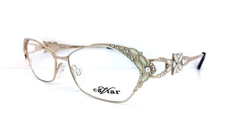 caviar eyeglasses m5590 c 21 gold w crystals 54mm made in italy caviar 5590 fancy glasses eye