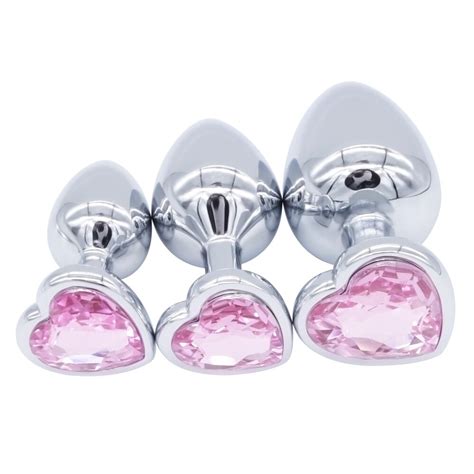 Domi 3pcs Butt Stimulator Sex Toys Stainless Steel Crystal Jewelry