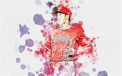 Shohei Ohtani Art Mlb Los Angeles Angels Pitcher Baseball Sho Time