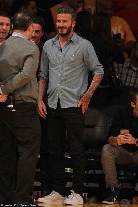 David Beckham And Best Friend Dave Gardner Sit Courtside At The La