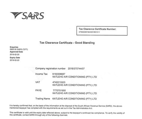 Application for tax clearance certificate. Downloads | CDC Airconditioning